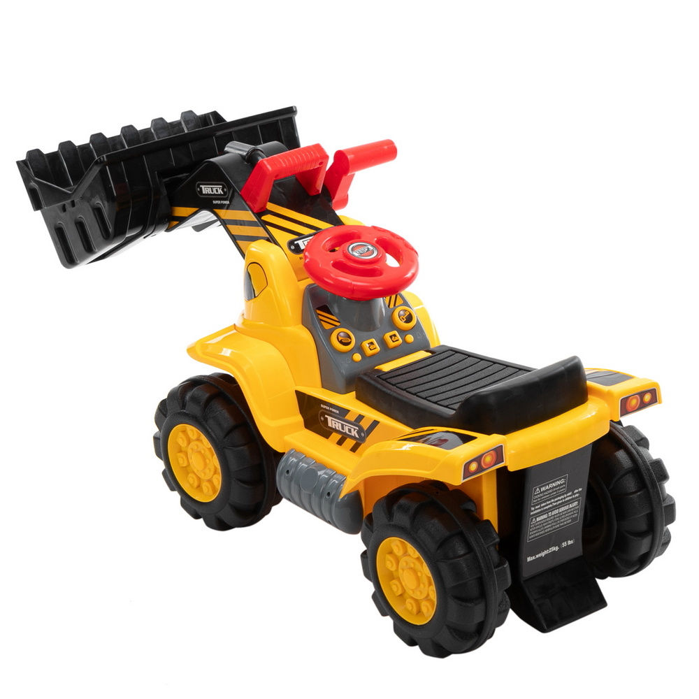 LEADZM Children's Bulldozer Toy Car without Power Two Plastic Simulation Stones