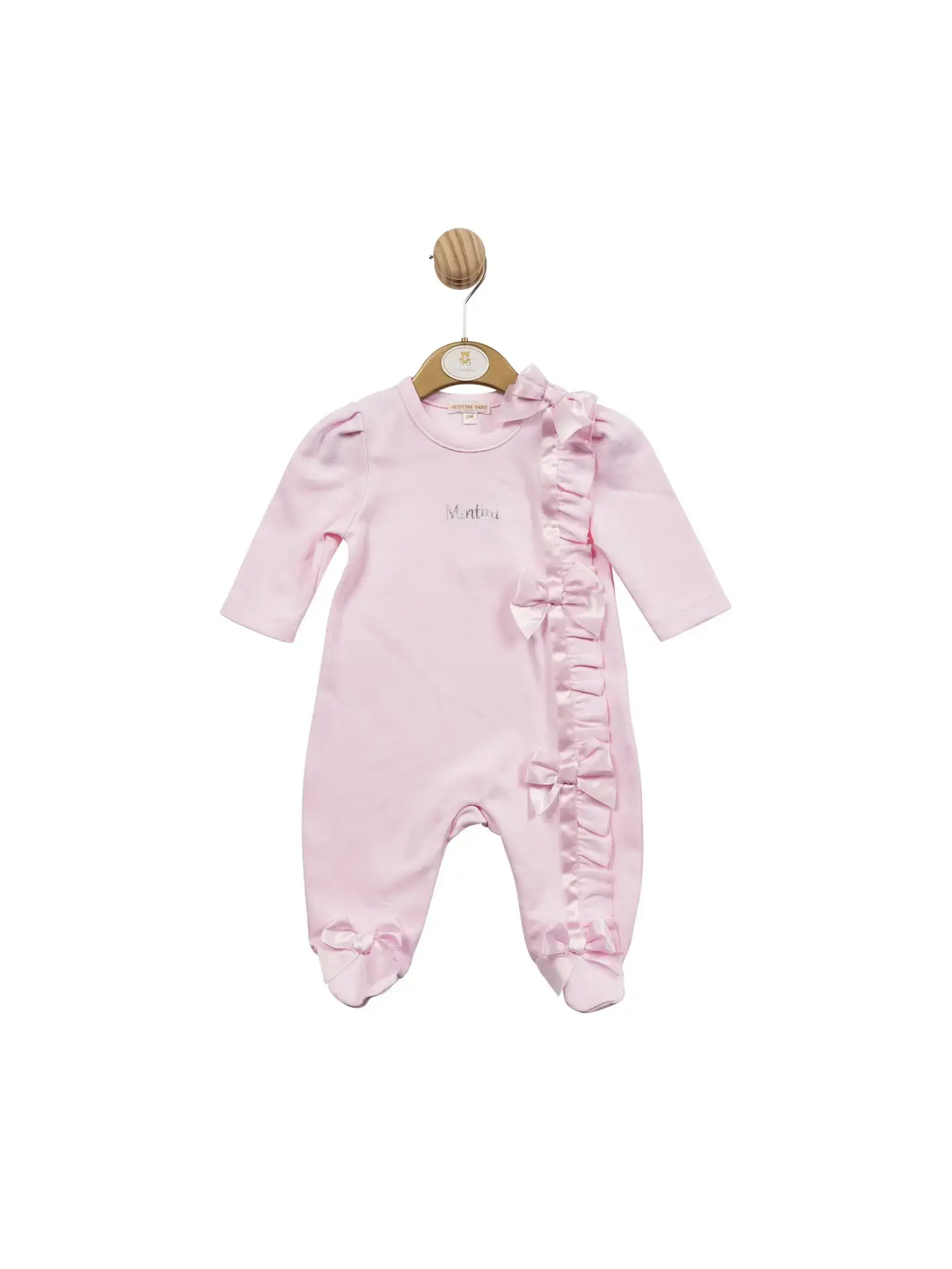 Mintini Baby girl Pink Sports All in One sleepsuit