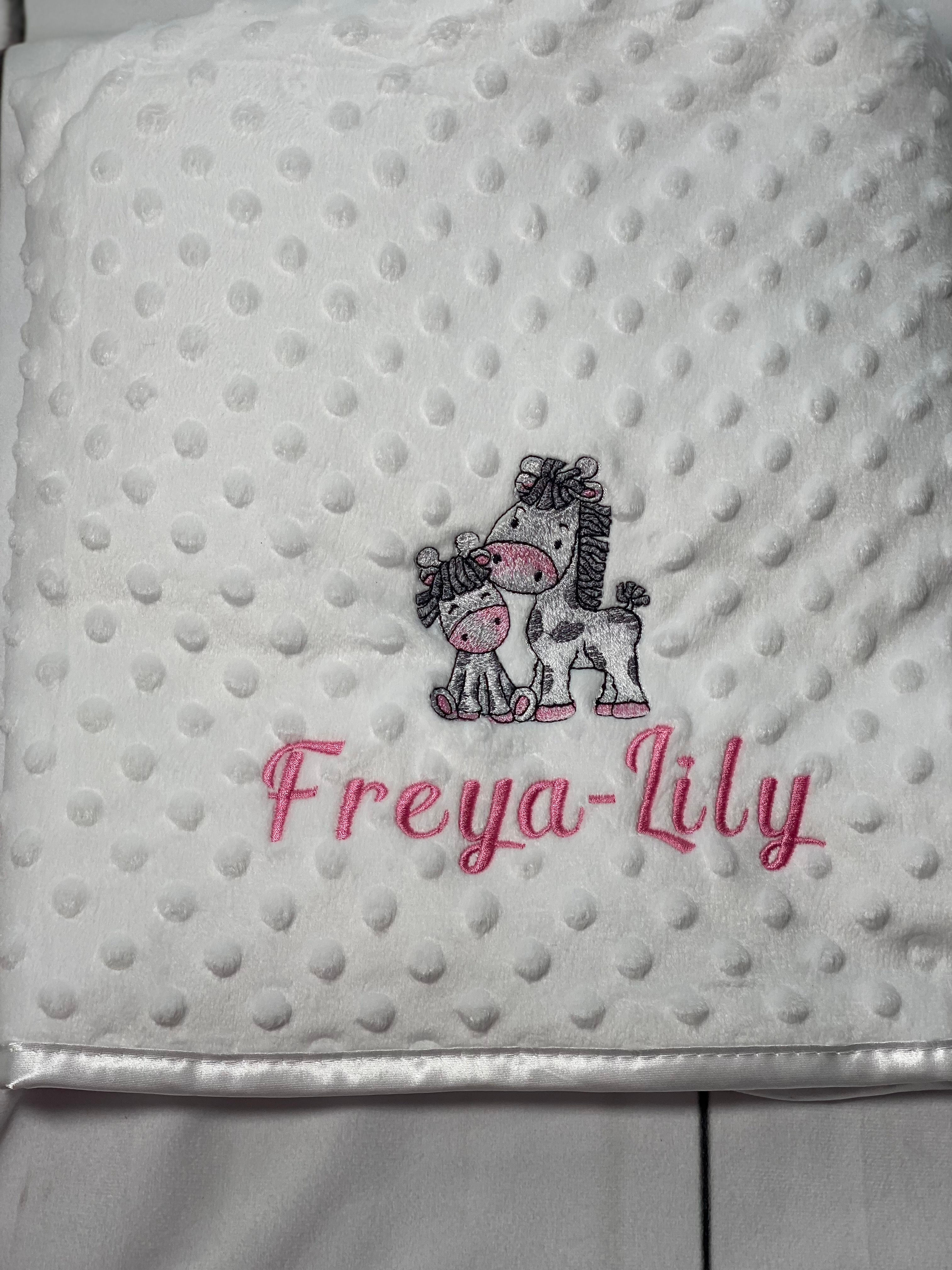 Giraffe minky blanket