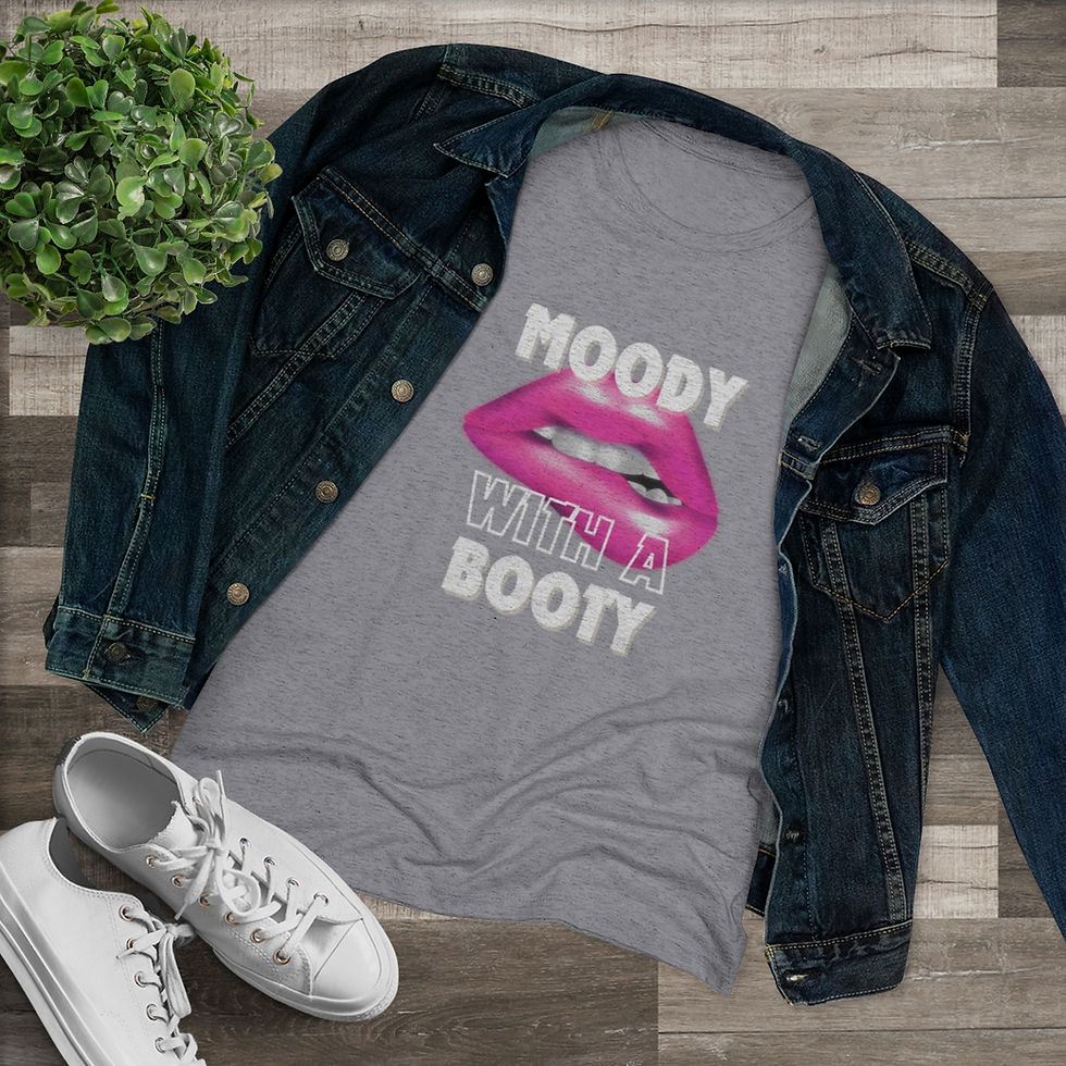 Thumbnail: Moody Booty Women's Tri-blend Gym T-shirt