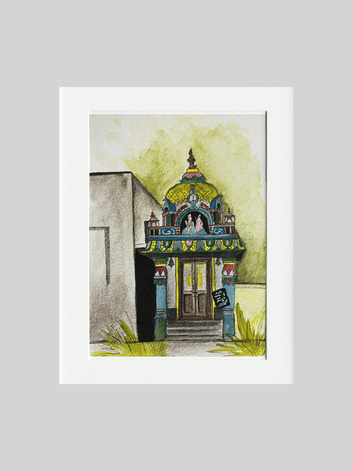 Original Art | Temple at the Jayanagar BMTC Depot, Bangalore