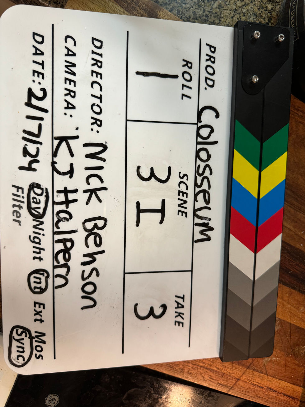 Slate on set