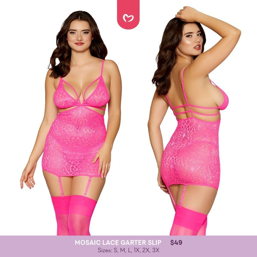 Mosiac Lace Garter Slip