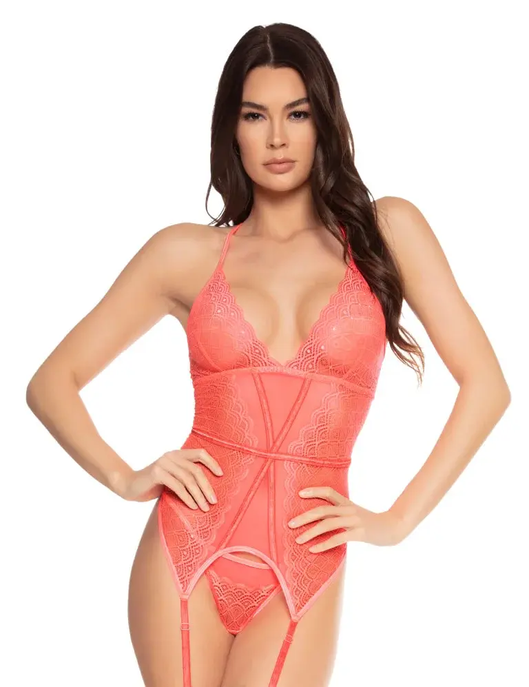 Mesh & Lace Garter Bustier