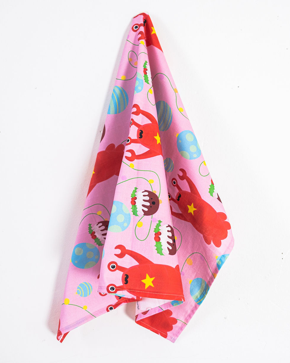 Thumbnail: Christmas lobster tea towel