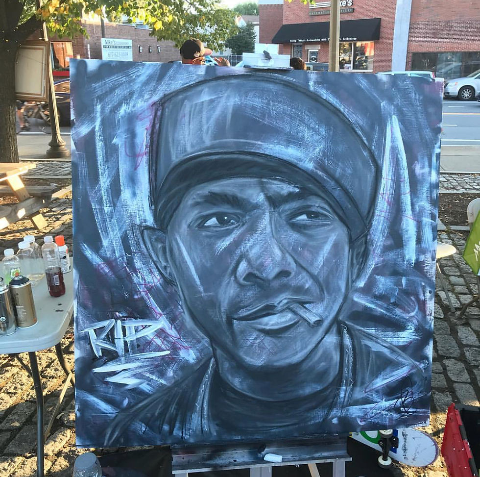 RIP Prodigy, 48"x48" Mixed Media on Wood- NFS