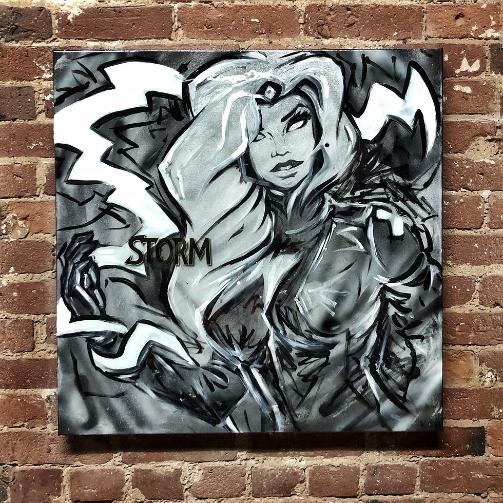 Storm, 24"x24" Layered Mixed Media on Wood (Private Commission)