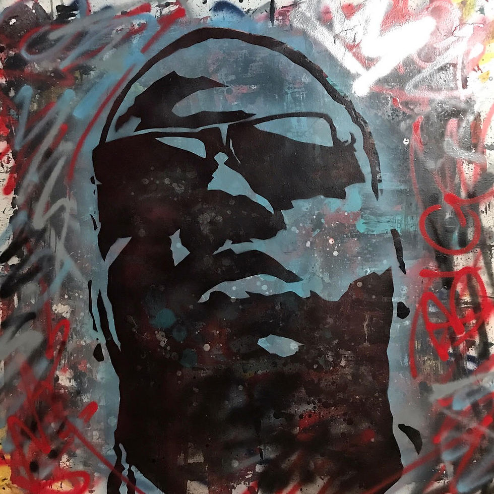 The Notorious BIG, 48"x48" Mixed Media on Wood (Raptivated Collection- Original & Prints Available)
