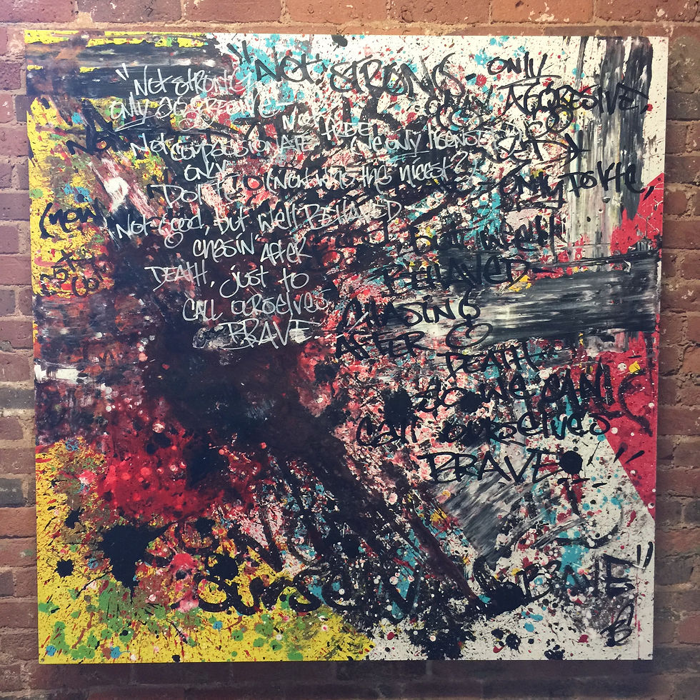 Thieves in the Night, 48"x48" Mixed Media on Wood (Abstractionary Collection)