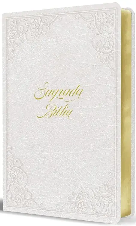 BIBLIA CATÓLICA LETRA GRANDE. Símil piel blanca