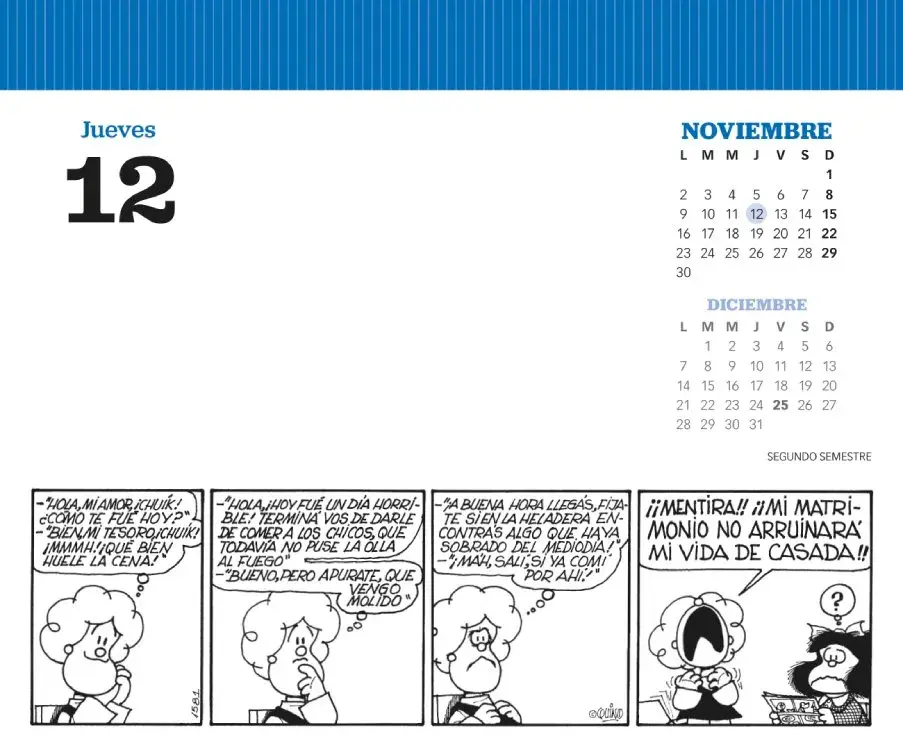 Miniatura: CALENDARIO MAFALDA 2026 ESCRITORIO ROJO