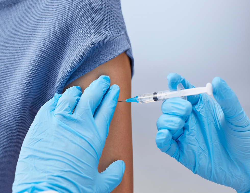 Close-up view of a syringe with toradol
