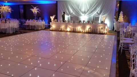 LED Starlit Twinkle Dancefloor for hire. Perfect for Weddings, Birthdays and Awards Ceremonys. Covering all areas around the North West, Cheshire and Lancashire.