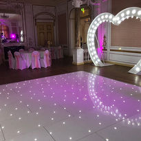 LED Starlit Twinkle Dancefloor for hire. Perfect for Weddings, Birthdays and Awards Ceremonys. Covering all areas around the North West, Cheshire and Lancashire.