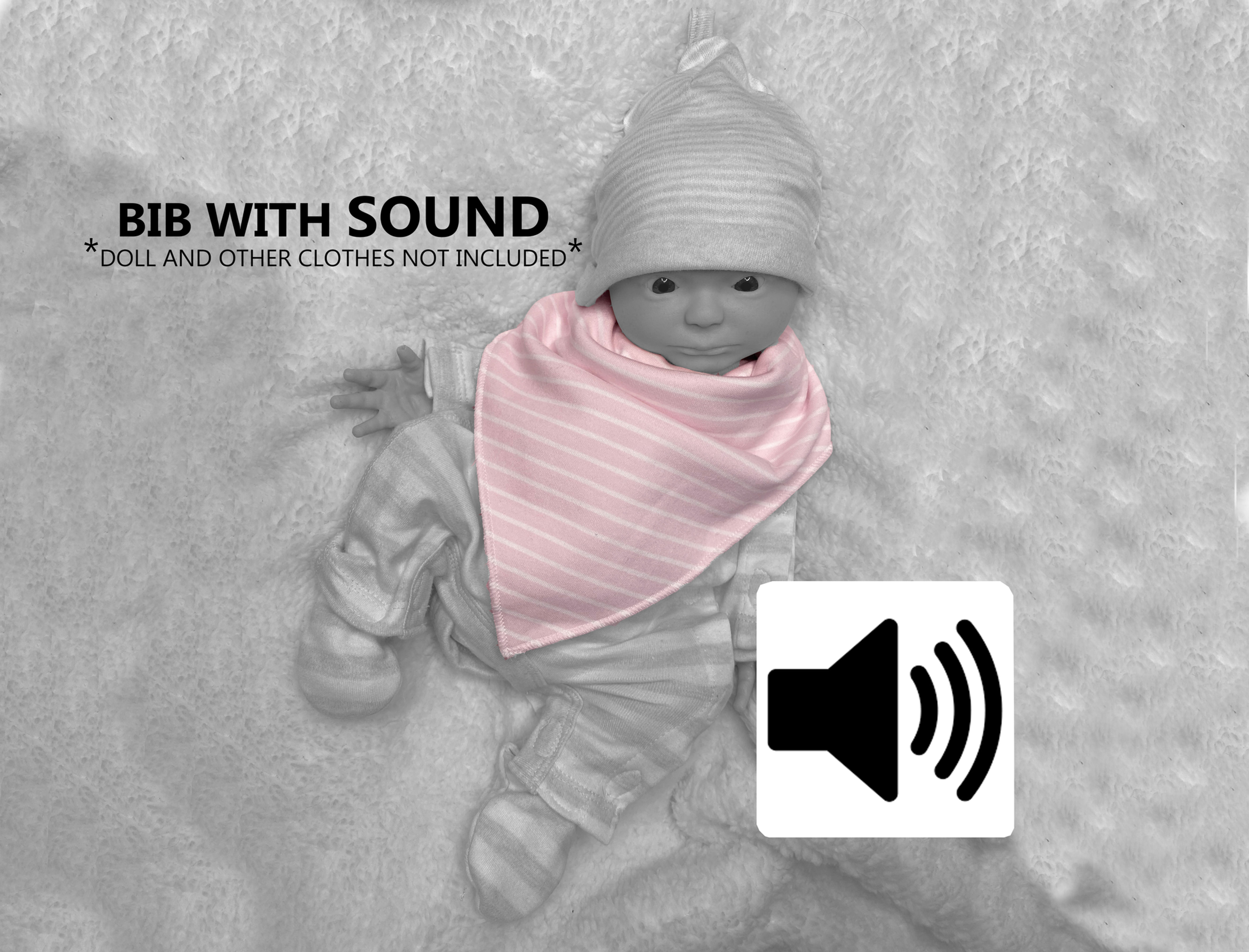 Baby Doll Bib WITH SOUND for any Silicone or Vinyl Reborn Accessory