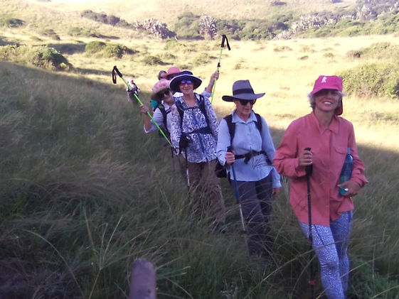 Women hiking along the Wild Coast