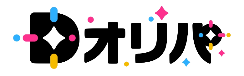 黒背景に、カラフルな装飾が散る「Dオリパ」のロゴ文字が中央に大きく表示されている。