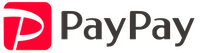 赤いロゴマークの横に灰色のPayPay文字がある、白背景のPayPayロゴ画像。