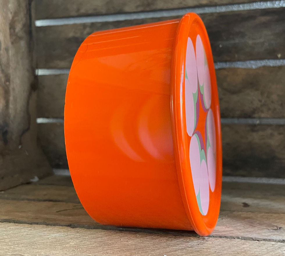 Miniature : Boite orange motifs seventies