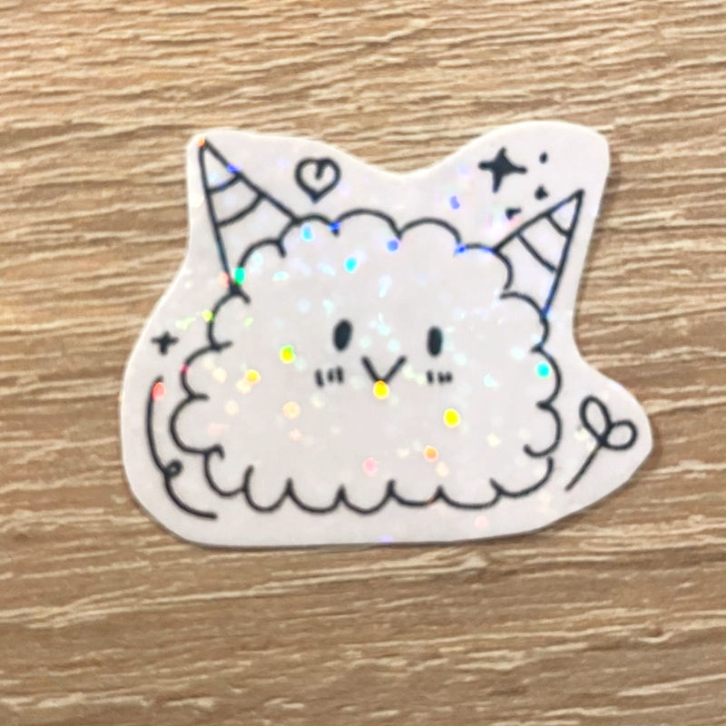 Miniature : Stickers Holographiques noir et blanc fait main
