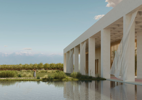 Hotel Complex in Almond Orchard