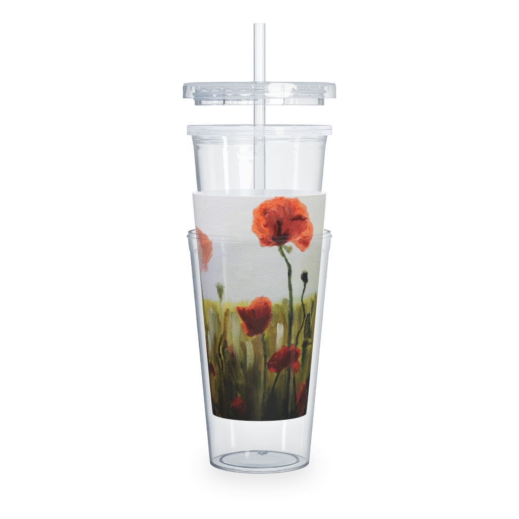 Plastic Tumbler with Straw