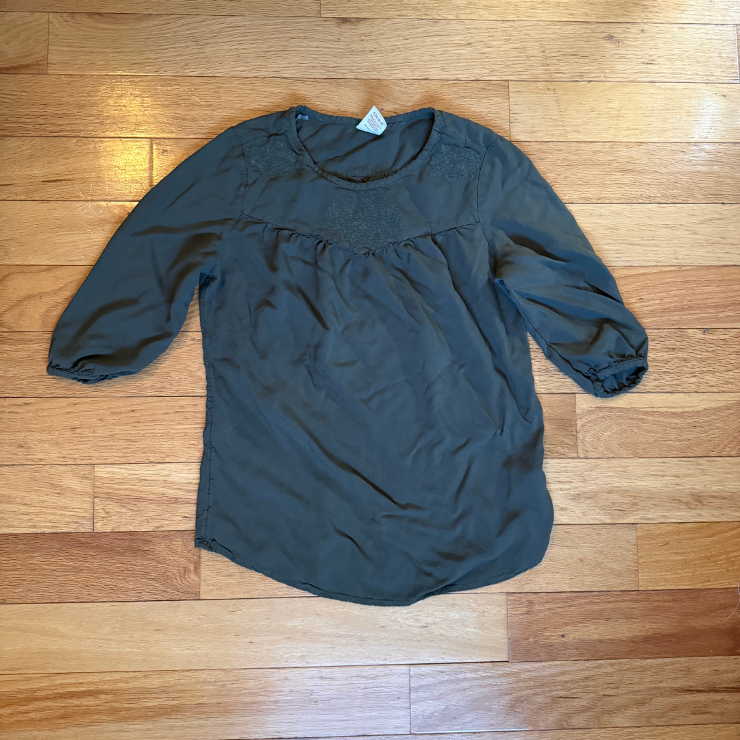 S Faded Glory Green Top