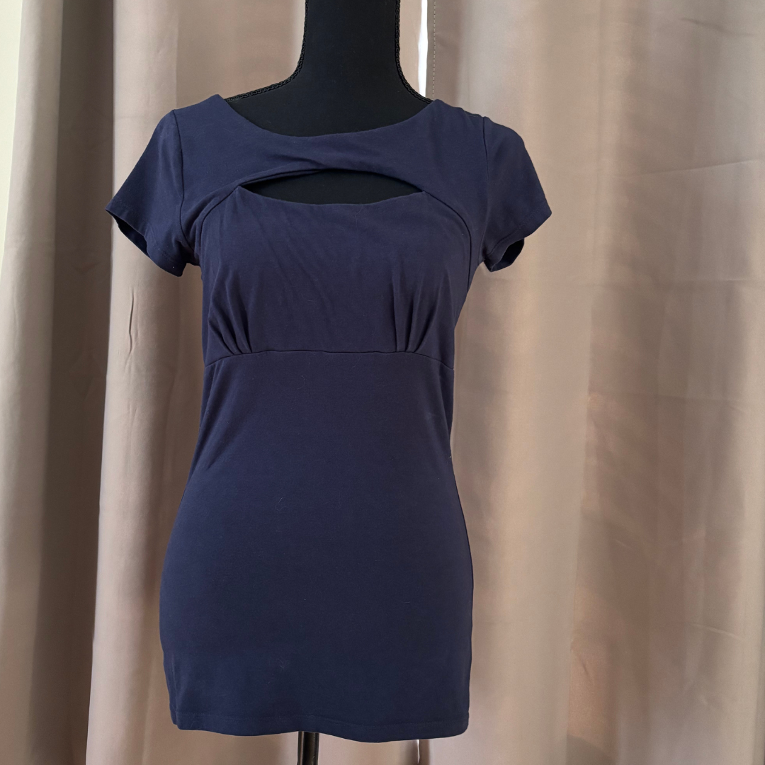S Express Navy Blue Cutout Top