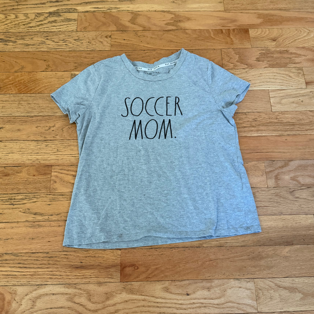 L Rae Dunn Soccer Mom Gray Tee