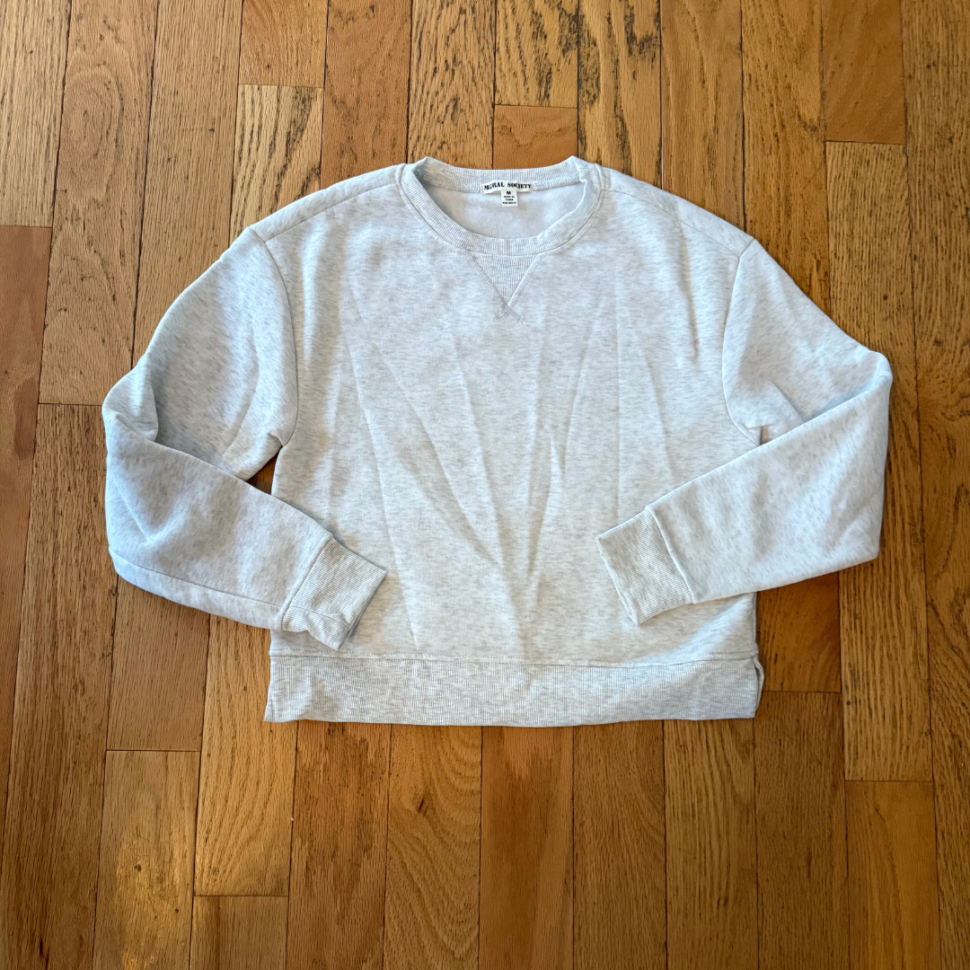 M Moral Society White/Gray Sweater