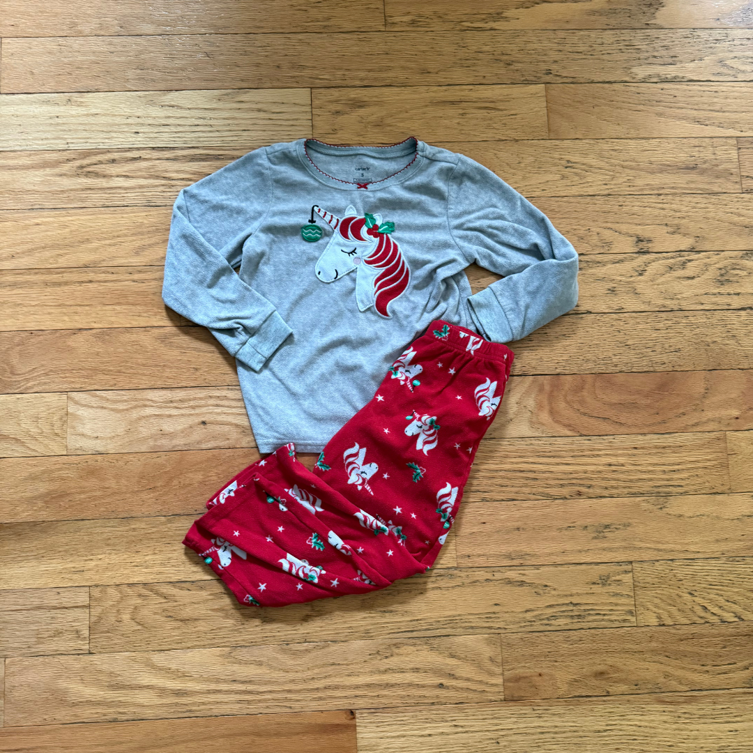 5T Carter's Unicorn Holiday Fleece Pjs