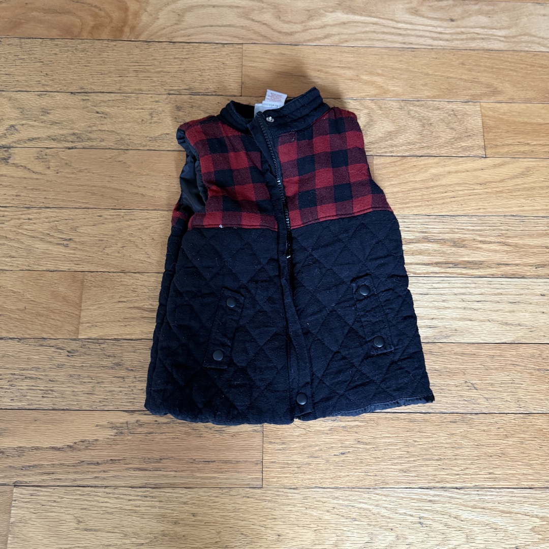 4T Tommy Bahama Plaid and Black Vest