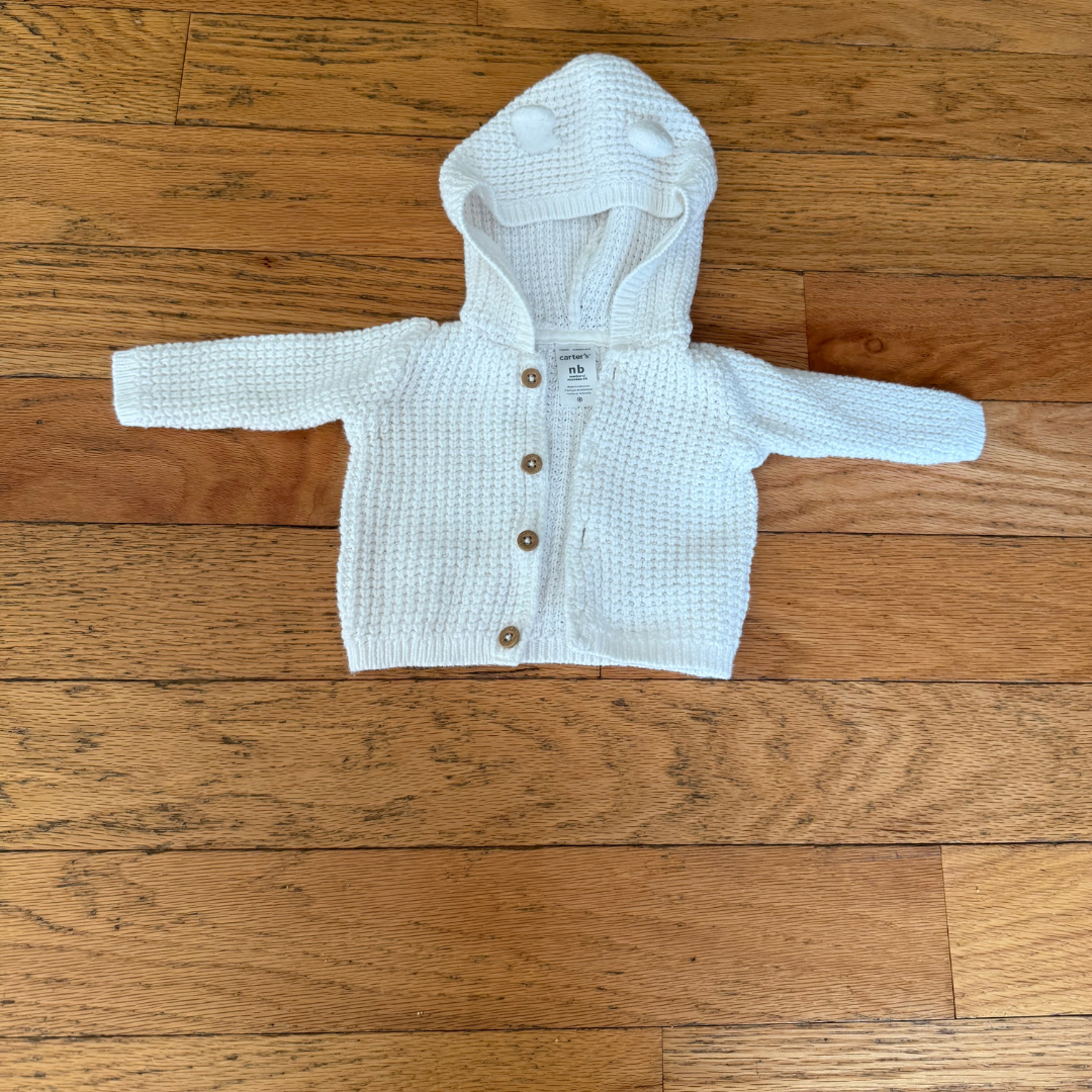 NB Carter's White Knit Sweater