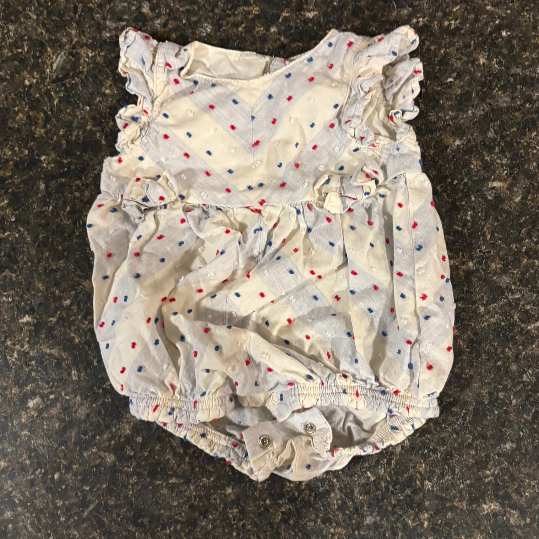 6-9M Cat and Jack Red, White and Blue Romper