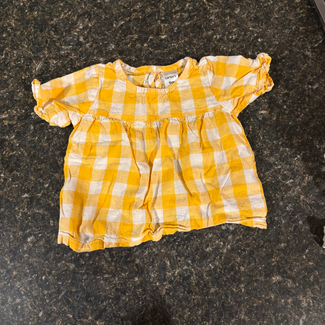 9M Carter's Yellow Plaid Shirt