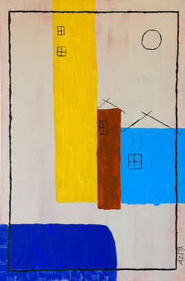contemporary modern art painting modern landscape bold colour