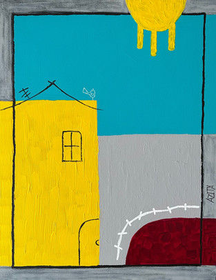 contemporary modern art painting modern landscape bold colour