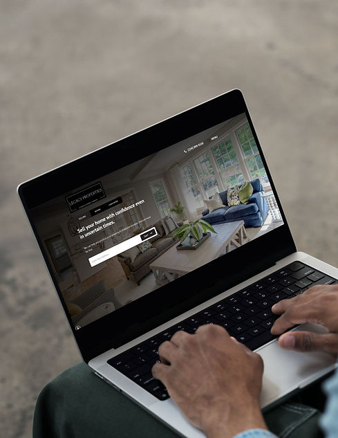 man on laptop visiting website