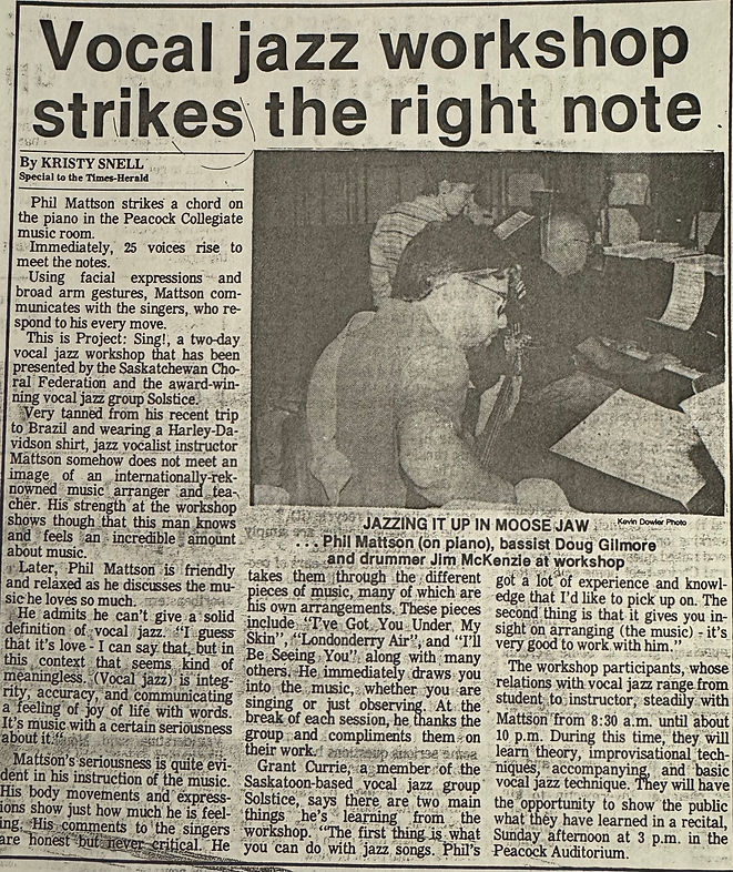 1990-04 Project Sing article Moose Jaw Times Herald.jpg