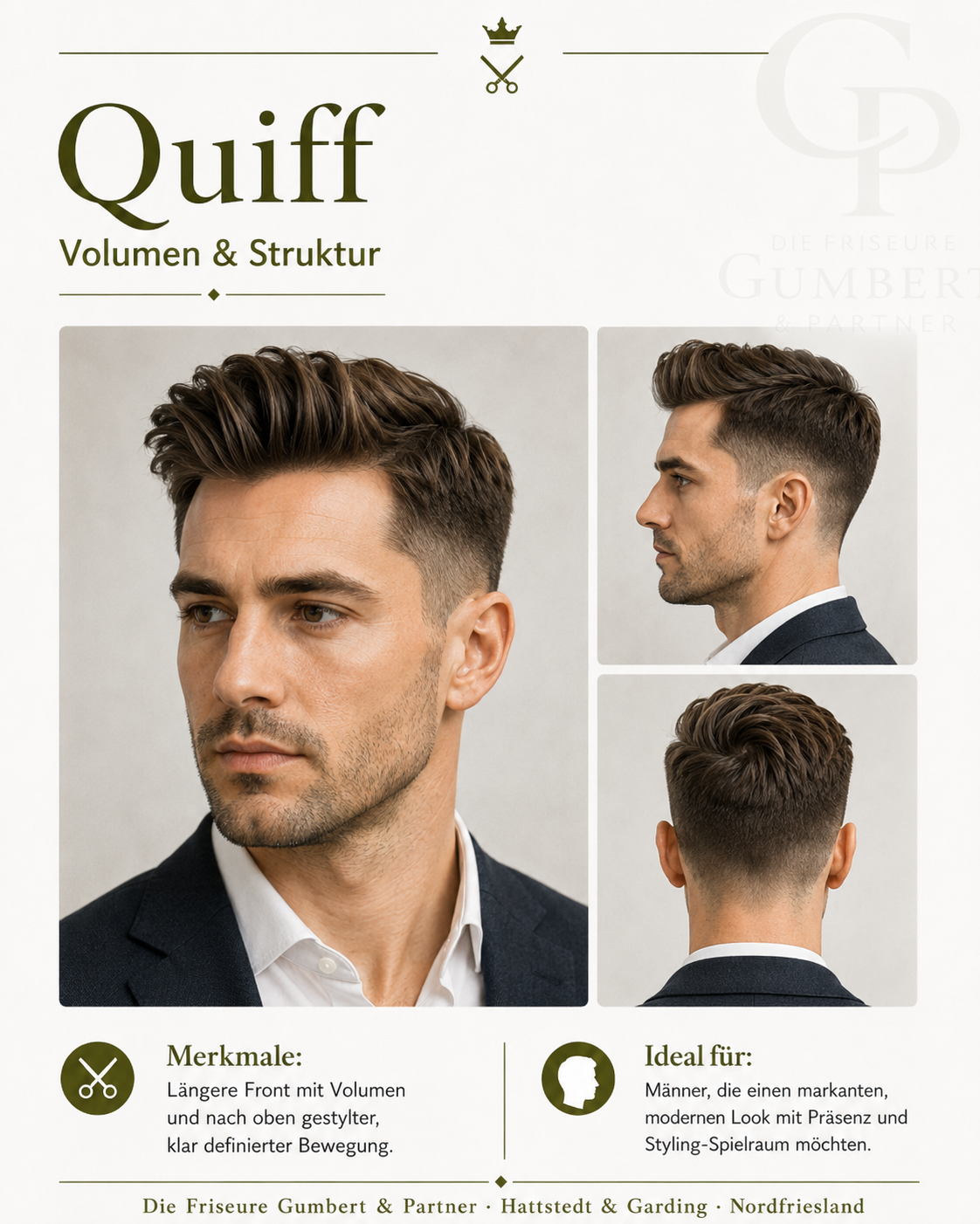 Herrenfrisur Quiff – Volumen und Struktur