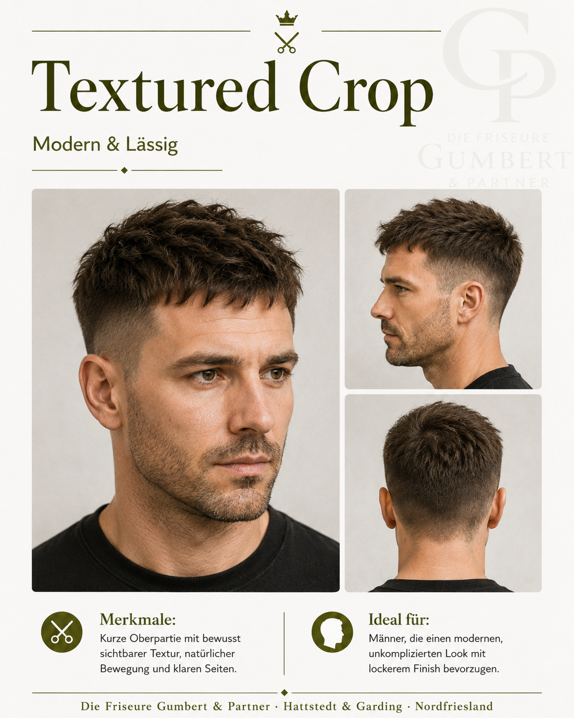 Herrenfrisur Textured Crop – moderner Look mit Textur