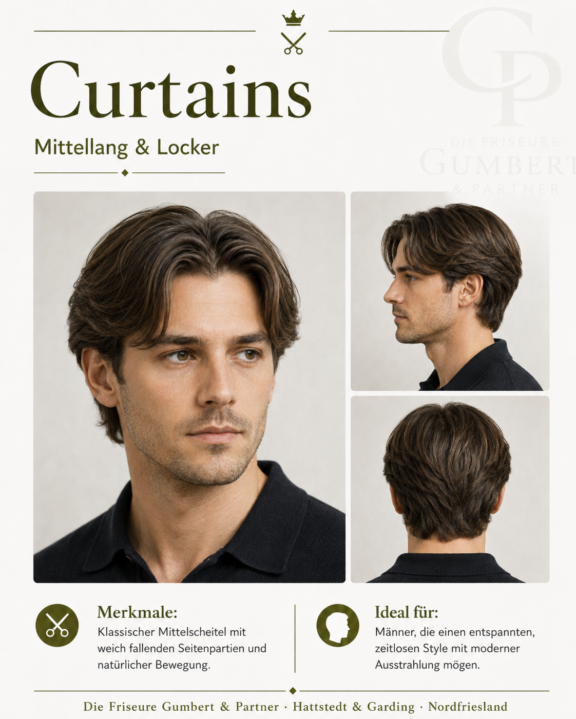 Herrenfrisur Curtains – mittellang und locker