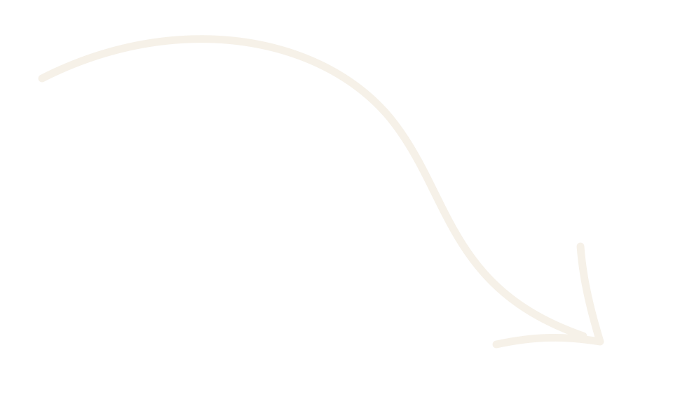 Cream curved arrow doodle