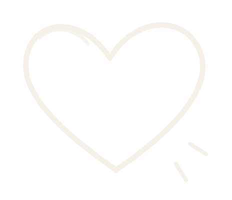 Cream heart doodle
