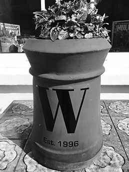 Stencilled Chimney Pot Gift with personalised lettering
