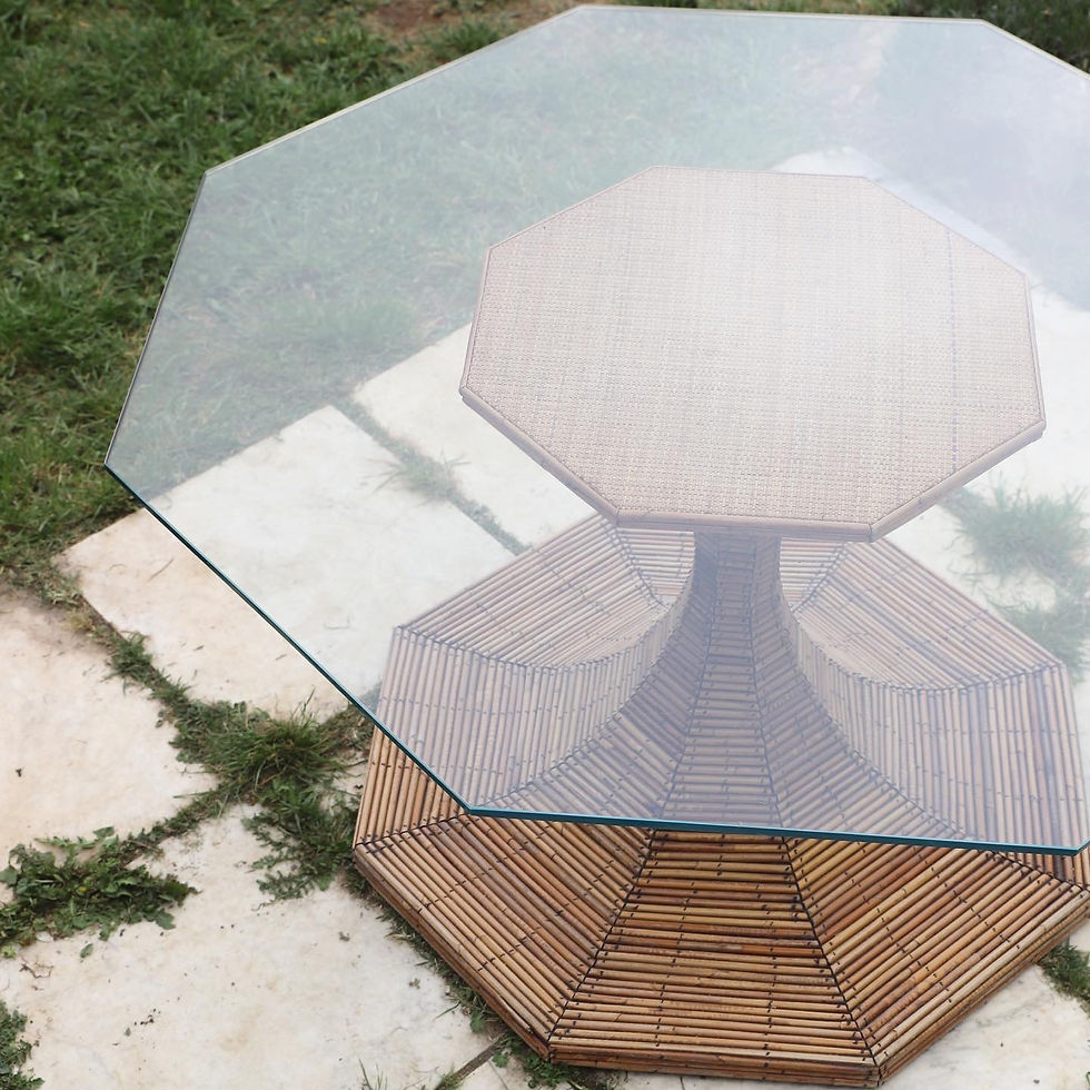 Miniature : Table en rotin par Gabriella Crespi pour Vivai Del Sud 1970