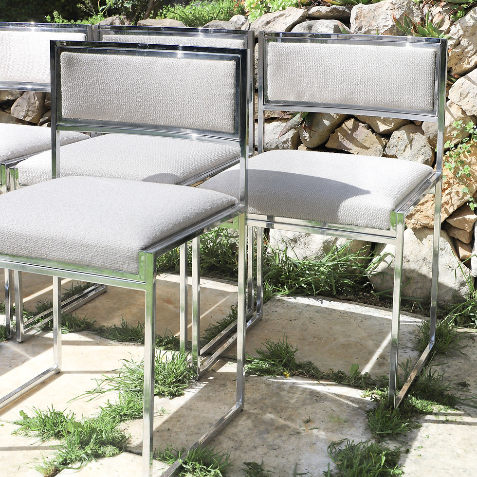 Miniature : Serie de 6 chaises SQ par Willy Rizzo 1970