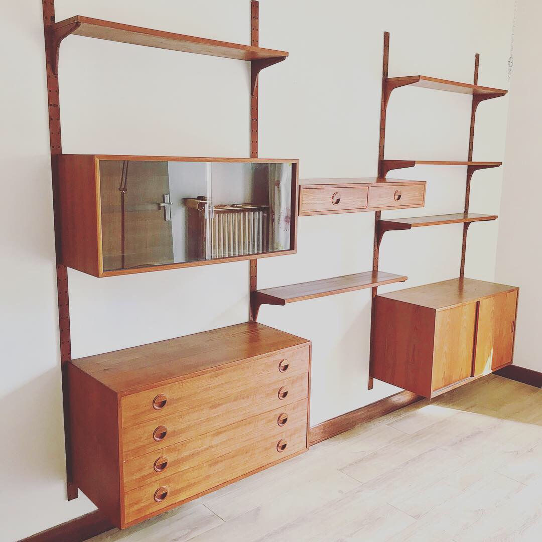 Système Mural scandinave en Teck 1960