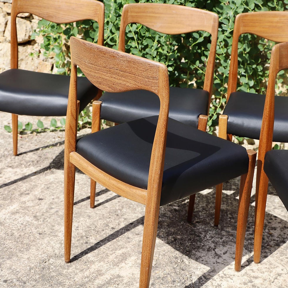 Miniature : Série de 6 chaises en teck Roche Bobois 1960