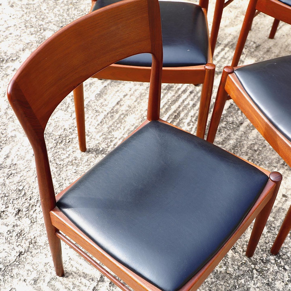 Miniature : Série de 6 chaises de henning kjaernulf, modèle 26 , pour Kørup Stolefabrik1960